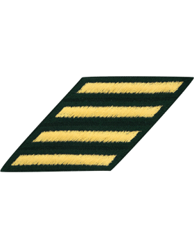 Class A Male Service Stripes: Gold Embroidered on Green     