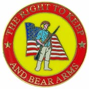 THE RIGHT TO BEAR ARMS PIN 1"  