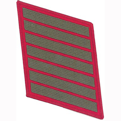 Female -  Service Stripes - 7 Strips - Green/Red  