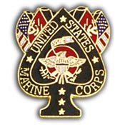 MARINE SPADES & FLAG PIN  