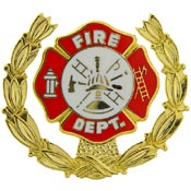 FIRE LOGO WREATH PIN 1"  