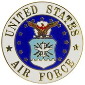 USAF LOGO PIN 7/8"  