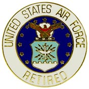 USAF LOGO RETIRED PIN 7/8"  