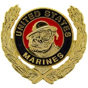 USMC BULLDOG WREATH PIN  