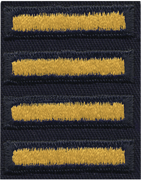 Army Service Uniform: Female Overseas Bars - Gold Embroidered on Blue