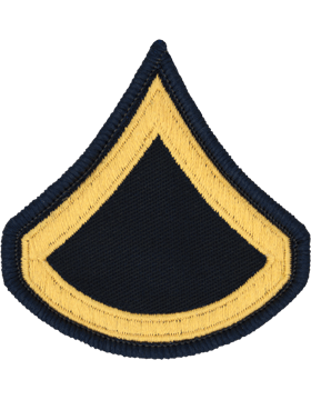 Army Service Uniform Female Chevron: Private First Class - Gold Embroidered on Blue