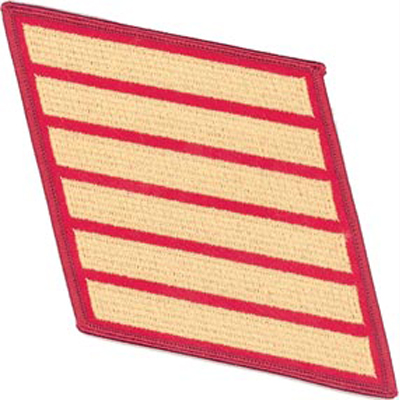 Female -  Service Stripes - 6 Strips - Gold/Red  