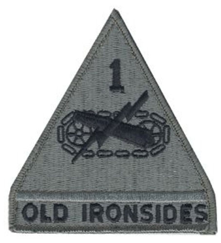 Army ACU Patch: 1st Armored Division - with Fastener