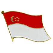 SINGAPORE FLAG PIN 1"  