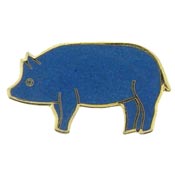 BLUE PIG PIN 1"  