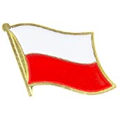 POLAND FLAG PIN 1"  