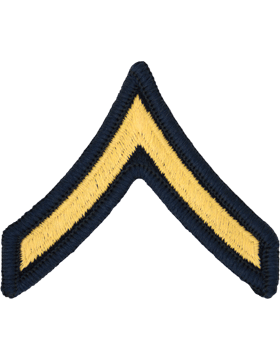 Army Service Uniform Female Chevron: Private - Gold Embroidered on Blue