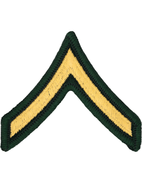 Class A Female Chevron: Private - Gold Embroidered on Green