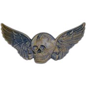 DEATH WINGS PEWTER PIN 3"  