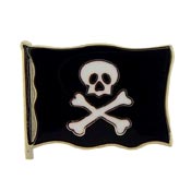 SKULL & BONES FLAG PIN  