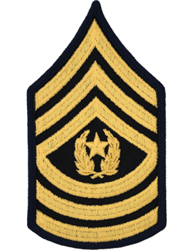 Army Service Uniform Female Chevron: Command Sergeant Major - Gold Embroidered on Blue