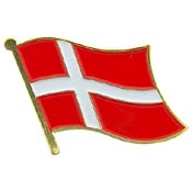 DENMARK FLAG PIN 1"  