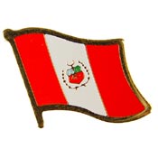 PERU FLAG PIN 1"  