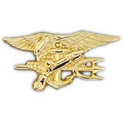 SEAL TEAM TRIDENT GOLD 2-3/4" PIN  