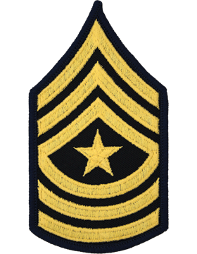 Army Service Uniform Female Chevron: Sergeant Major - Gold Embroidered on Blue