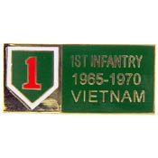 VIETNAM 1ST INFANTRY DIVISION 1965-1970 PIN 1-1/8"  