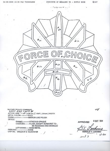 MILITARY POLICE COMMAND  (FORCE OF CHOICE)   