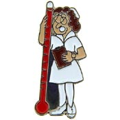 NURSE WITH THERMOMETER PIN 1"  