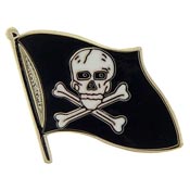 SKULL & BONES FLAG PIN  