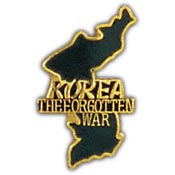 KOREAN VETERAN FORGOTTEN WAR W/ MAP PIN 1"  