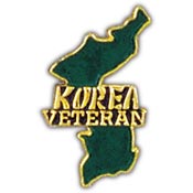 KOREAN VETERAN W/ MAP PIN 1"  