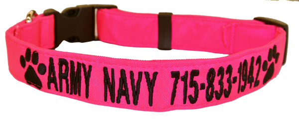 Customize Embroidered Personalized Deluxe Dog Collars (Military ...