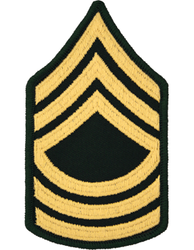 Class A Female Chevron: Master Sergeant - Gold Embroidered on Green