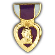 PURPLE HEART MEDAL-PIN 1-1/8"  