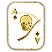 DEATH CARD SPADE PIN 1"  