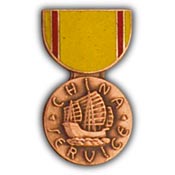 CHINA SERVICE MEDAL-PIN 1-1/8"  