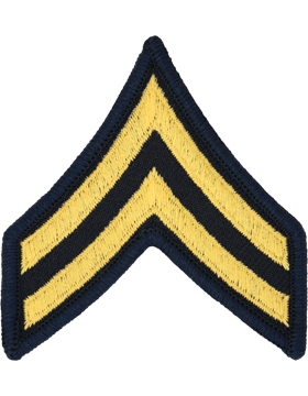 Army Service Uniform Female Chevron: Corporal - Gold Embroidered on Blue