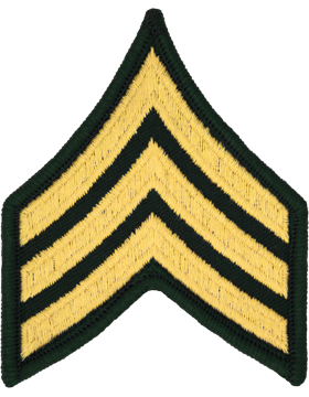 Class A Female Chevron: Sergeant - Gold Embroidered on Green