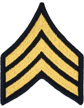 Army Service Uniform Female Chevron: Sergeant - Gold Embroidered on Blue