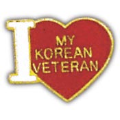 I LOVE MY KOREAN VETERAN PIN 1"  