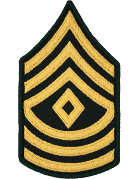 Class A Female Chevron: First Sergeant - Gold Embroidered on Green