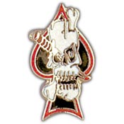 DEATH SPADE SKULL CUT OUT PIN 1"  