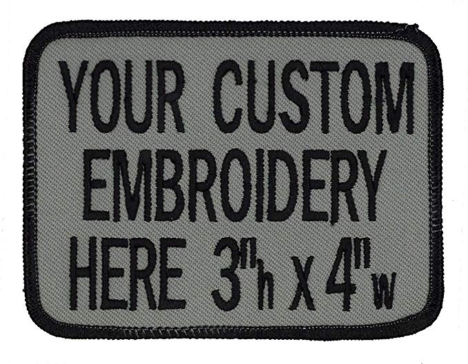 1.5 X 4 Oval Custom Reflective Iron On Name Patch with Velcro