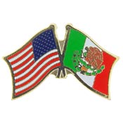 MEXICO / USA FLAG PIN 1"  