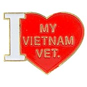 I LOVE MY VIETNAM VET PIN 1"  