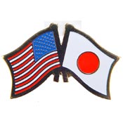 JAPAN / USA FLAG PIN 1"  