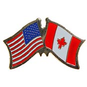 CANADA / USA FLAG PIN 1"  