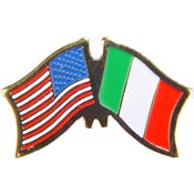 ITALY / USA FLAG PIN 1"  