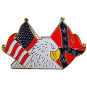 US REBEL FLAG WITH EAGLE PIN 1"  