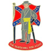 REBEL SOLDIER THE SOUTH WILL RISE AGAIN PIN 1"  