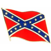 REBEL FLAG WAVY PIN 1-3/8"  